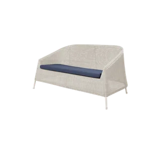 Kingston 2-seater sofa van Cane-line in Sand, small round Weave, Blue, Link w/QuickDry & Airflow – productfoto 2 van 2