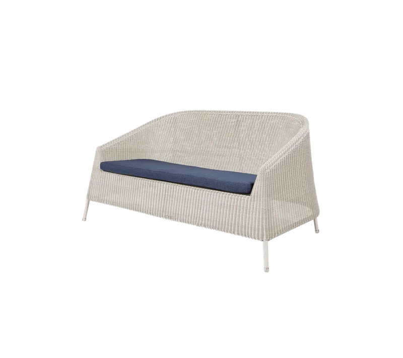Kingston 2-seater sofa van Cane-line in Sand, small round Weave, Blue, Link w/QuickDry & Airflow – productfoto 2 van 2
