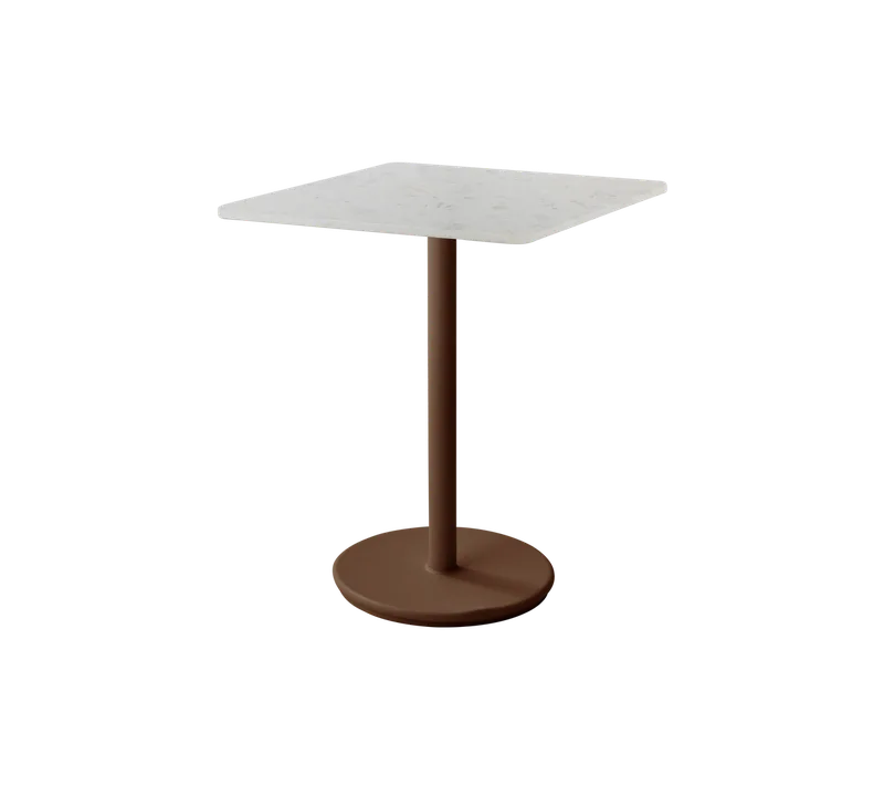 Go café table 75x75 cm van Cane-line in Desert red, aluminium, Sand multi colour, HI-Core – productfoto