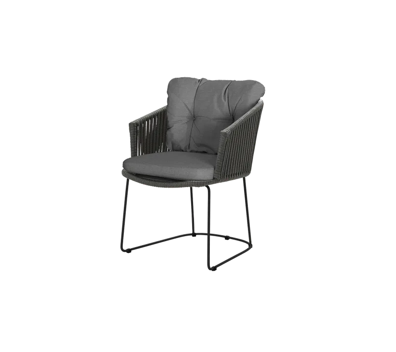 Moments chair de Cane-line en Dark grey, string open Soft Rope, Grey, Natté – photo du produit 2 sur 2