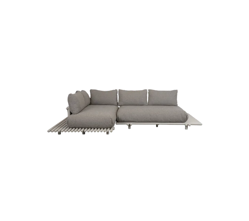 Sticks platform, corner sofa de Cane-line en Sand aluminium incl. light brown Rise w/QuickDry & Airflow – photo du produit