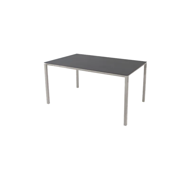 Pure dining table, 150x90 cm by Cane-line in Taupe, aluminium, Nero black, ceramic – product photo