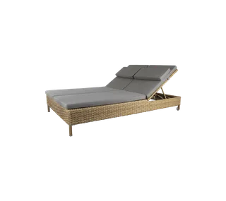 Rest sunbed double, Cushion by Cane-line in Taupe, Natté w/QuickDry & Airflow – product photo 1 of 2
