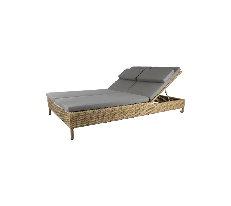 Rest sunbed double, Cushion by Cane-line in Taupe, Natté w/QuickDry & Airflow – product photo 1 of 2