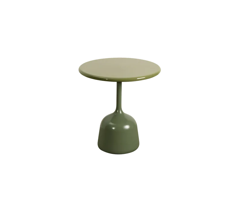 Glaze coffee table, small by Cane-line in Olive green, semi glossy aluminium, Green, lava stone glazed – product photo
