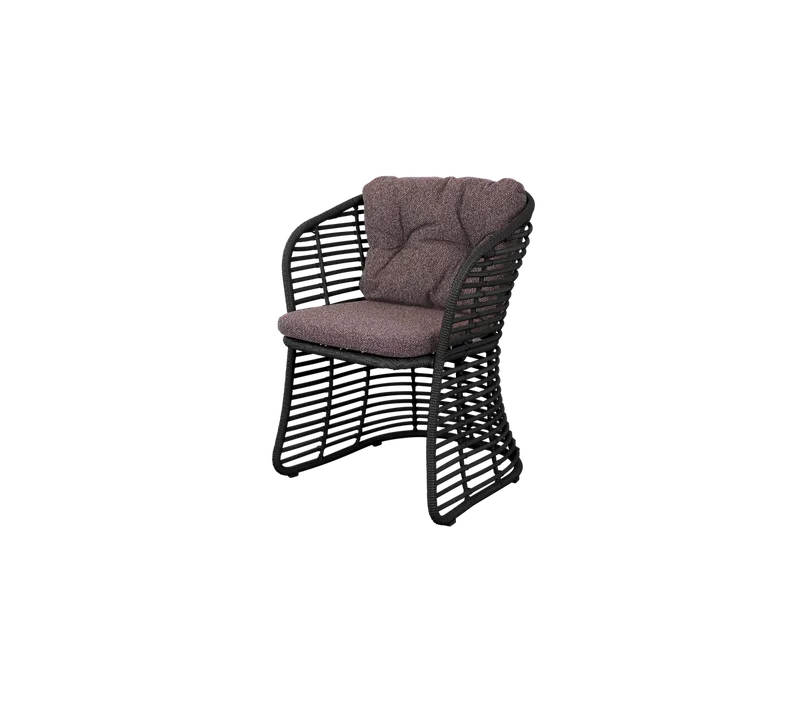 Basket chair van Cane-line in Graphite, braid Weave, Dark bordeaux, Wove – productfoto