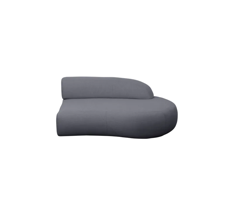 Mellow sofa module left w/short backrest de Cane-line en Grey, AirTouch w/QuickDry & Airflow – photo du produit