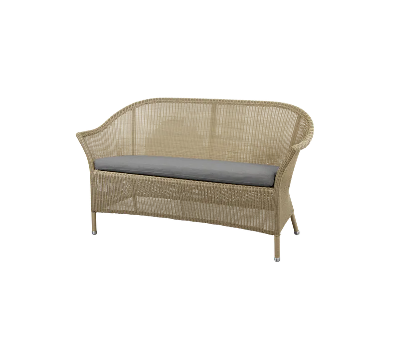 Lansing 2-seater sofa by Cane-line in Natural, small round Weave, Grey, Natté, None – product photo