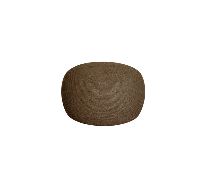 Circle footstool large van Cane-line in Umber brown, swirl Soft Rope w/QuickDry & Airflow – productfoto