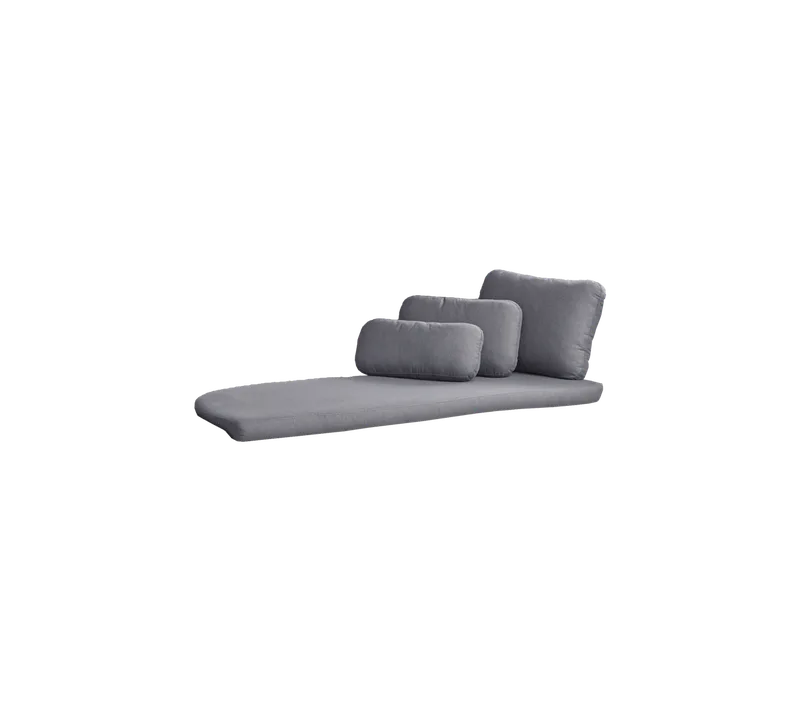 Savannah daybed, right module, Cushion set van Cane-line in Grey, Natté w/QuickDry & Airflow – productfoto 2 van 2