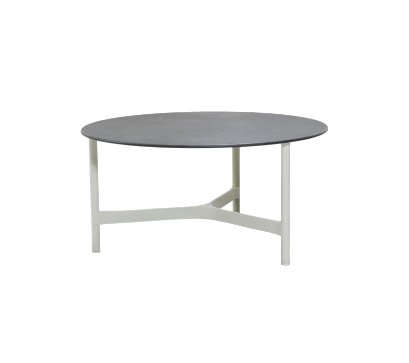 Twist coffee table, large by Cane-line in White, aluminium, Fossil black, ceramic – product photo