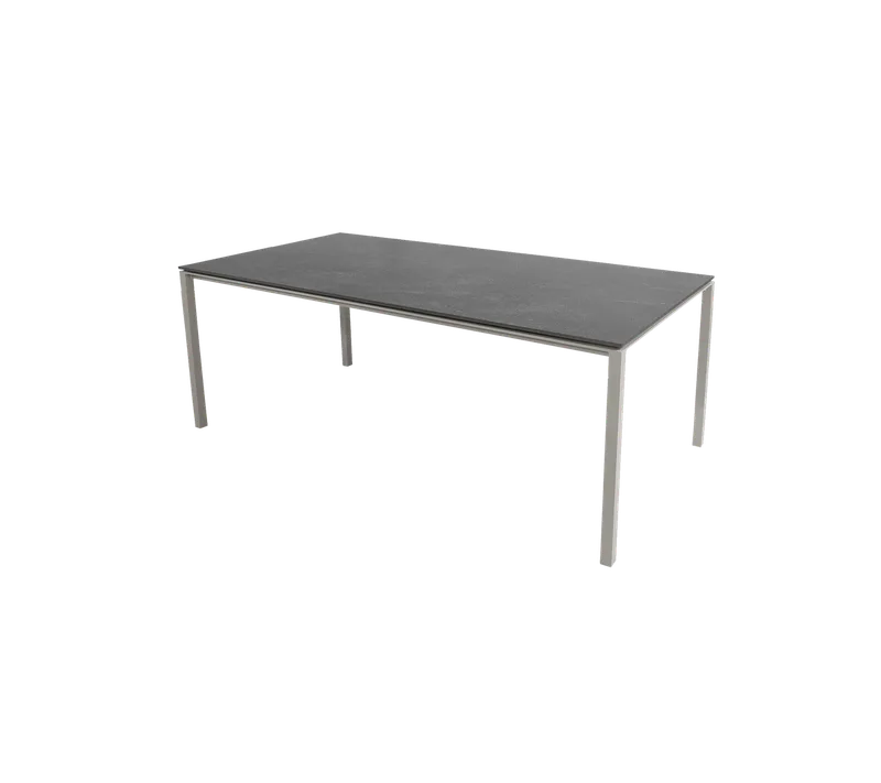 Pure dining table, 200x100 cm van Cane-line in Taupe, aluminium, Fossil black, ceramic – productfoto