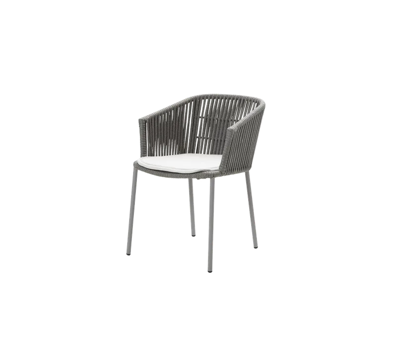 Moments chair, stackable de Cane-line en Grey, string open Soft Rope, White, Natté – photo du produit 2 sur 2