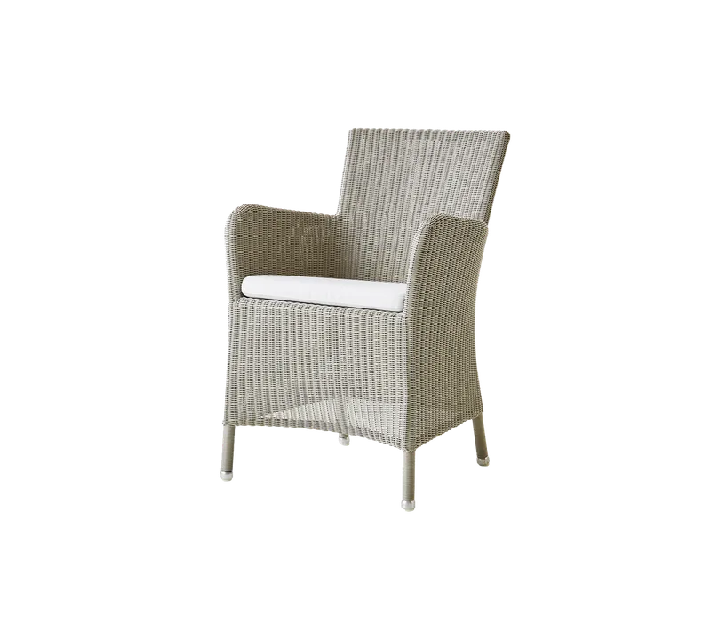 Hampsted chair van Cane-line in Taupe, small round Weave, White, Natté – productfoto