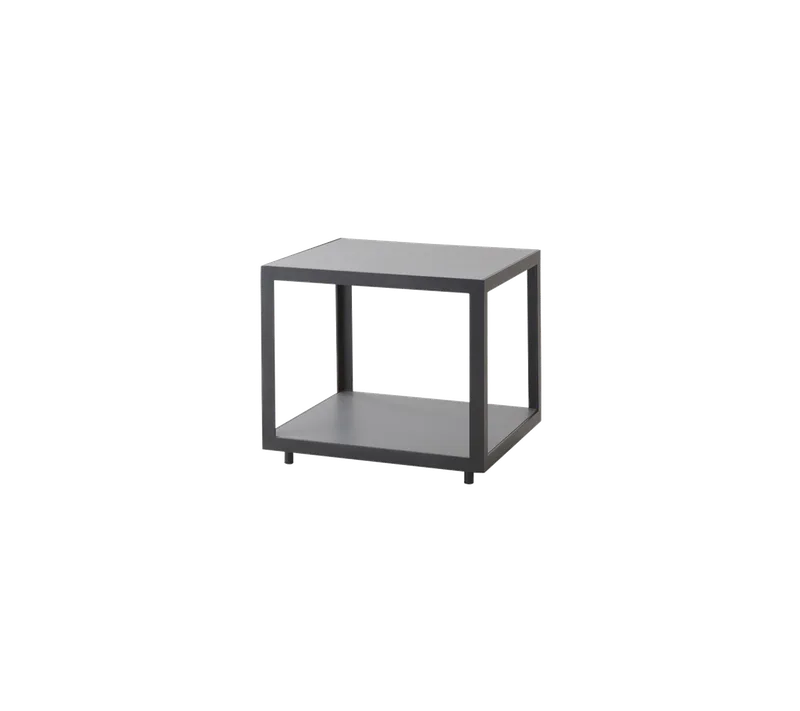 Level coffee table, small von Cane-line in Lava grey, aluminium, Light grey, ceramic, tiles – Produktfoto