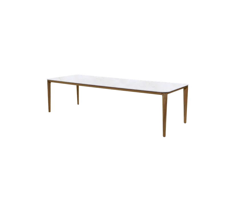 Aspect dining table, 280x100 cm by Cane-line in Teak, Travertine look, Ceramic w/rounded corners – product photo