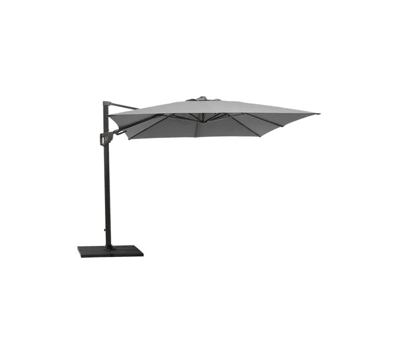 Hyde luxe tilt parasol, 3x3 m van Cane-line in Aluminium w/Antracite fabric, Grey, concrete – productfoto