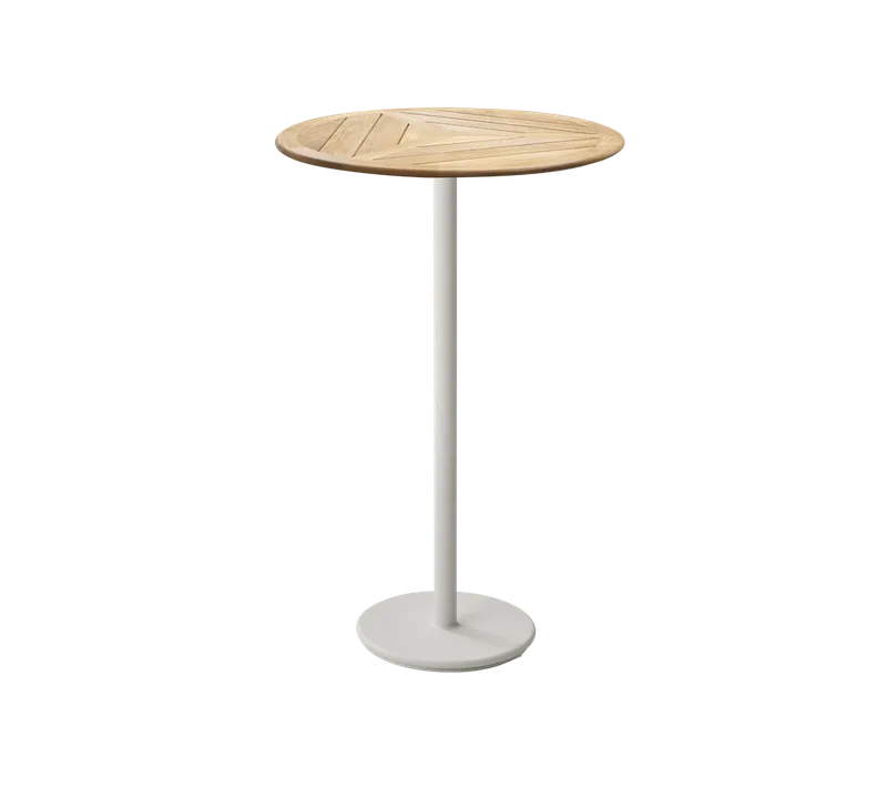 Go bar table dia. 80 cm von Cane-line in Sand, Aluminium, Teak, geometric 80 cm – Produktfoto