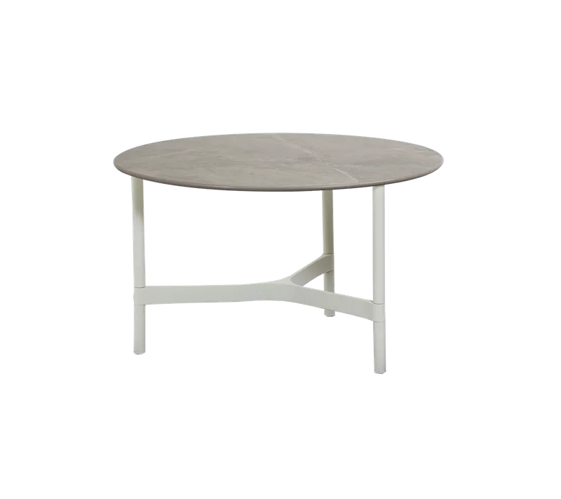 Twist coffee table, medium von Cane-line in White, aluminium, Taupe, Ceramic – Produktfoto