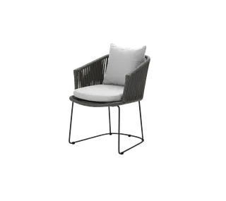 Moments chair de Cane-line en Dark grey, string open Soft Rope, Light grey, Natté - – photo du produit 2 sur 2