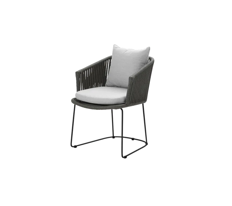 Moments chair de Cane-line en Dark grey, string open Soft Rope, Light grey, Natté - – photo du produit 2 sur 2