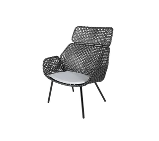 Vibe highback chair by Cane-line in Black/graphite, small cross peel Weave, Light grey, Natté – product photo 2 of 2