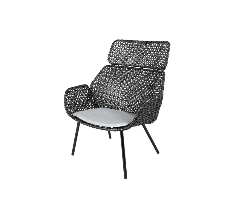 Vibe highback chair by Cane-line in Black/graphite, small cross peel Weave, Light grey, Natté – product photo 2 of 2