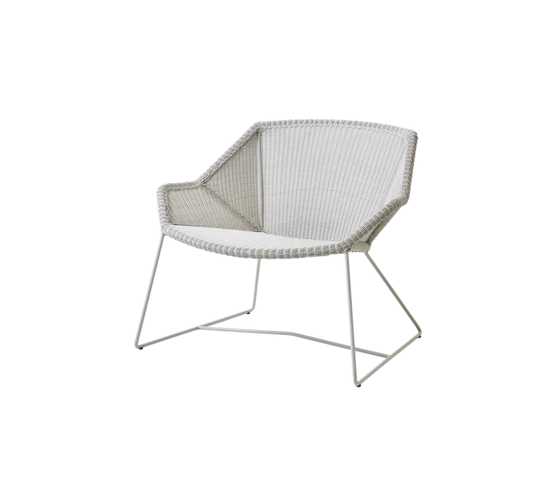 Breeze lounge chair by Cane-line in White grey, small round Weave, None – product photo