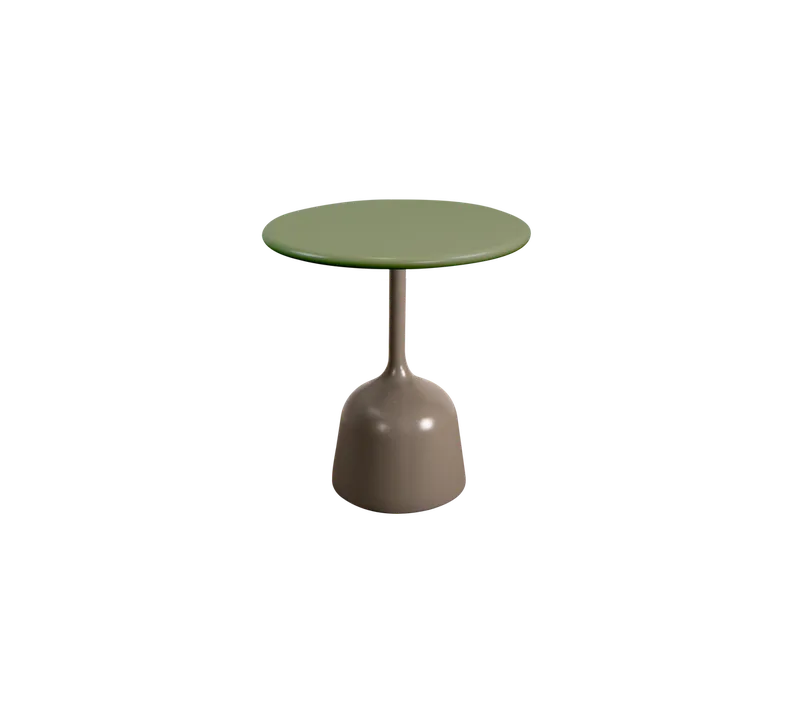 Glaze coffee table, small by Cane-line in Taupe, semi glossy aluminium, Olive green, semi glossy aluminium – product photo