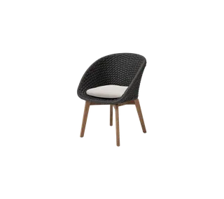 Peacock chair von Cane-line in Dark grey, medium flat Soft Rope w/teak, Desert sand, Rise – Produktfoto 2 von 2