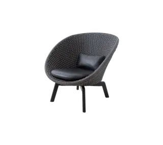 Peacock lounge chair, Cushion set by Cane-line in Black, leather – product photo 1 of 2