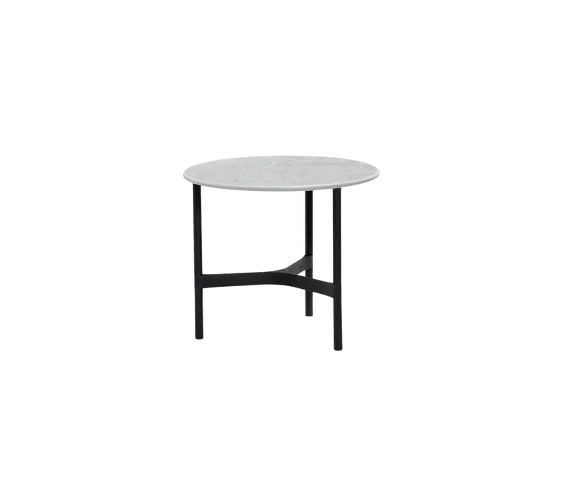Twist coffee table, small von Cane-line in Lava grey, aluminium, Fossil grey, ceramic – Produktfoto