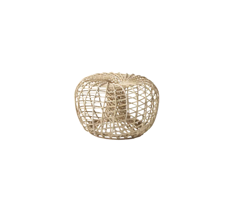 Nest coffee table/footstool, small van Cane-line in Natural, medium round sticks rattan, Geen – productfoto