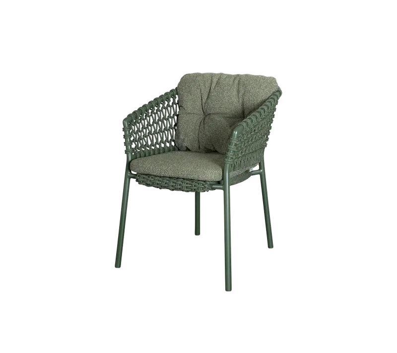 Ocean chair by Cane-line in Dark green, round open Soft Rope, Dark green, Wove – product photo
