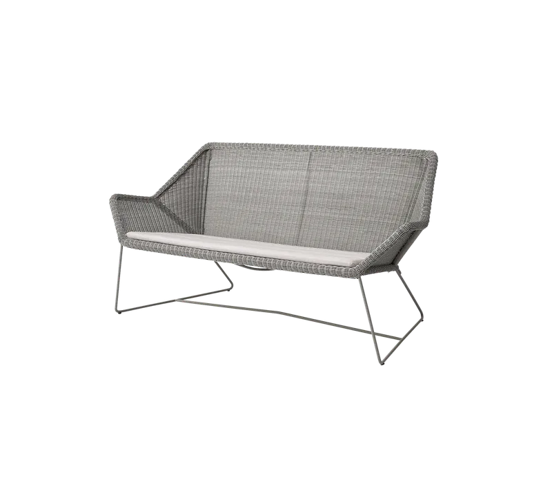 Breeze 2-seater sofa von Cane-line in Taupe, small round Weave, Sand, Natté – Produktfoto