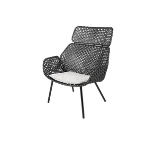Vibe highback chair by Cane-line in Black/graphite, small cross peel Weave, Light brown, Wove – product photo 2 of 2