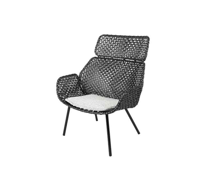 Vibe highback chair by Cane-line in Black/graphite, small cross peel Weave, Light brown, Wove – product photo 2 of 2