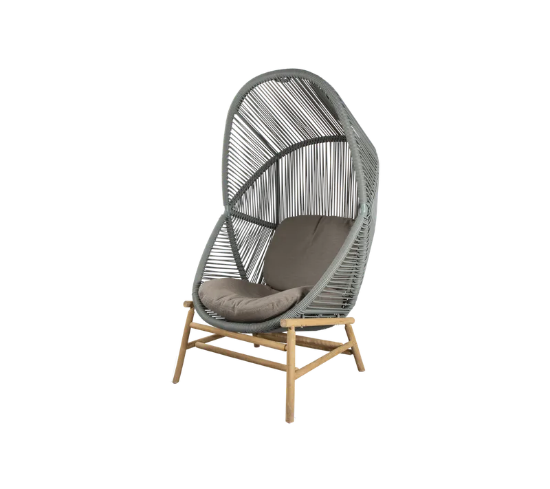 Hive chair by Cane-line in Dusty green, small round core Weave, Teak, Taupe, AirTouch w/QuickDry & Airflow – product photo