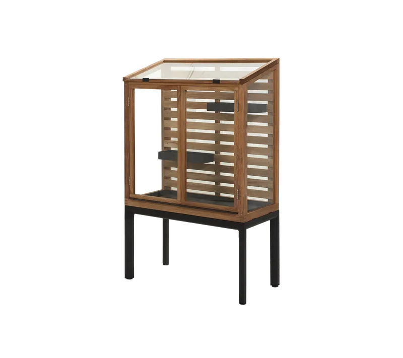Drop greenhouse by Cane-line in Teak w/lava grey aluminium – product photo