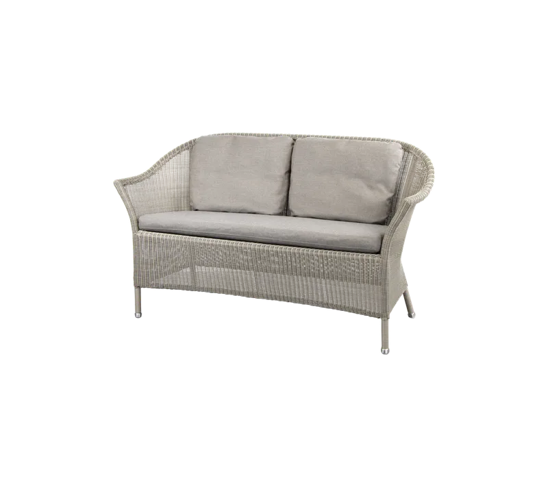 Lansing 2-seater sofa by Cane-line in Taupe, small round Weave, Sand, Natté, Sand, Natté w/2 cushions – product photo