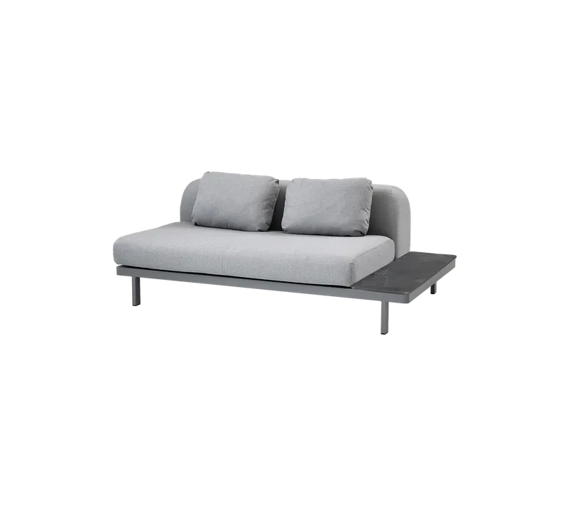 Space 2-seater module sofa van Cane-line in Light grey, AirTouch w/QuickDry & Airflow, Light grey, AirTouch w/QuickDry & Airflow, Fossil black, ceramic – productfoto