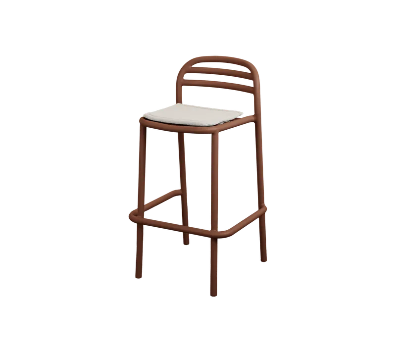 Bliss bar chair von Cane-line in Desert red, aluminium, Sand, Natté w/QuickDry & Airflow – Produktfoto