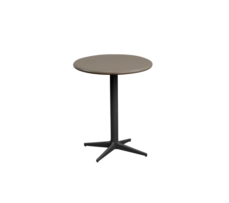 Drop café table dia. 45 cm van Cane-line in Lava grey, aluminium, Taupe, semi glossy aluminium – productfoto 2 van 2