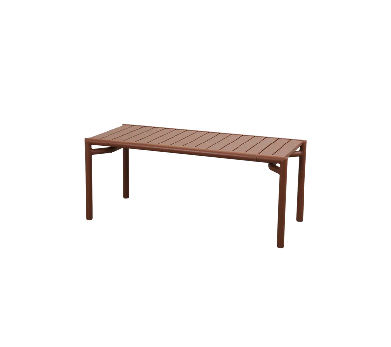 Bliss coffee table/bench by Cane-line in Desert red, aluminium – product photo