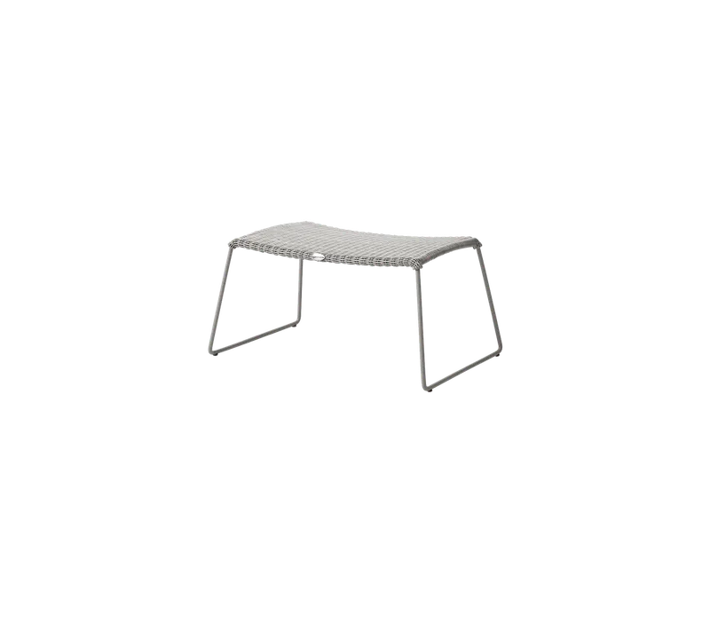 Breeze footstool von Cane-line in Taupe, small round Weave – Produktfoto