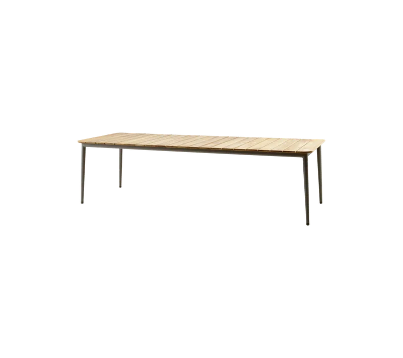 Core dining table, 274x90 cm van Cane-line in Taupe aluminium w/teak – productfoto