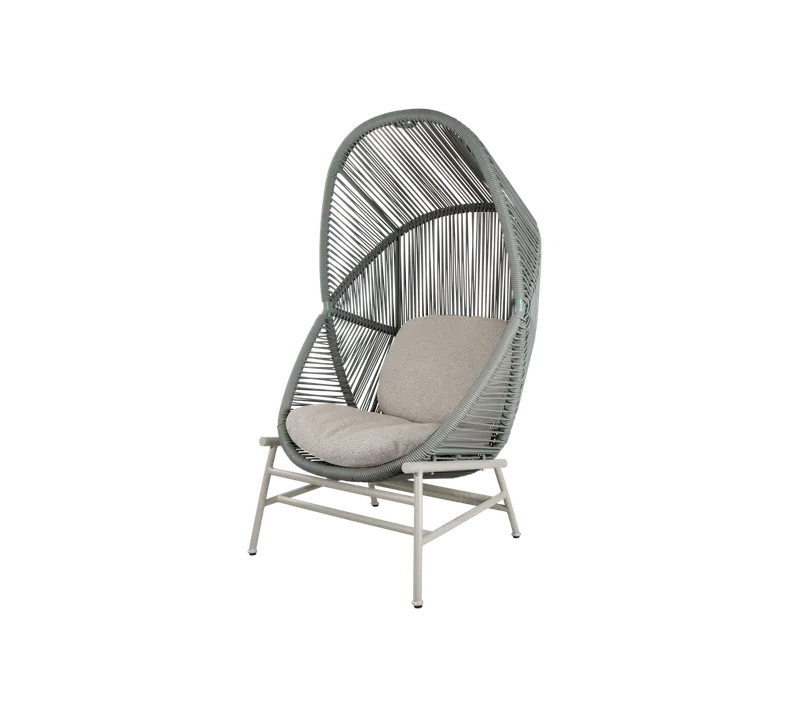 Hive chair by Cane-line in Dusty green, small round core Weave, Sand, Aluminium, Light brown, Rise w/QuickDry & Airflow – product photo