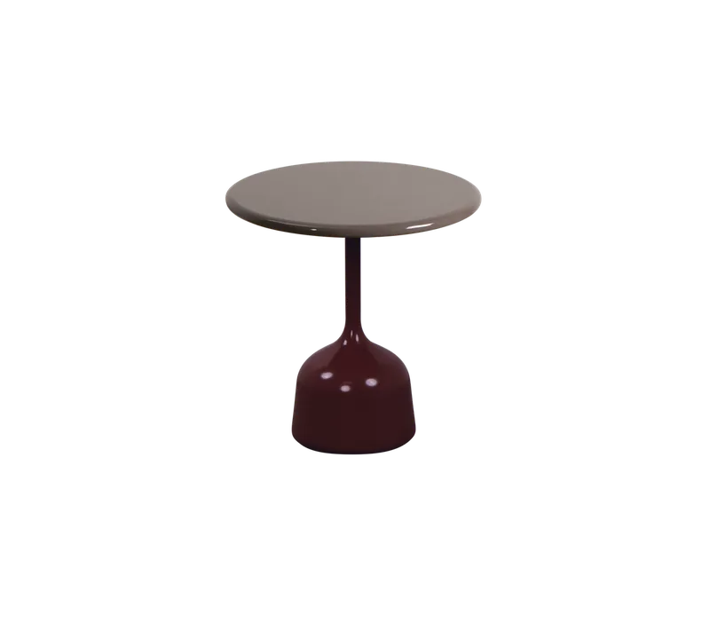 Glaze coffee table, small by Cane-line in Burgundy, semi glossy aluminium, Taupe, lava stone glazed – product photo