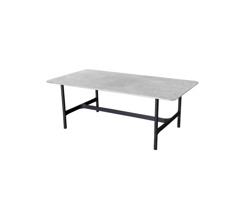 Twist coffee table, rectangular van Cane-line in Lava grey, aluminium, Fossil grey, ceramic w/rounded corners – productfoto