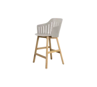Choice counter chair by Cane-line in Taupe, polypropylene, up to 98% recycled, Teak – product photo 2 of 2